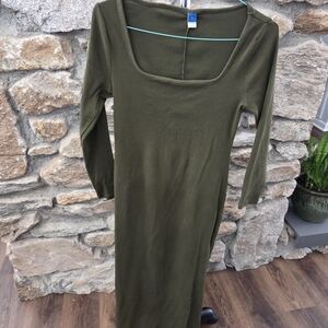 Old Navy Forest Green Long Sleeve Dress